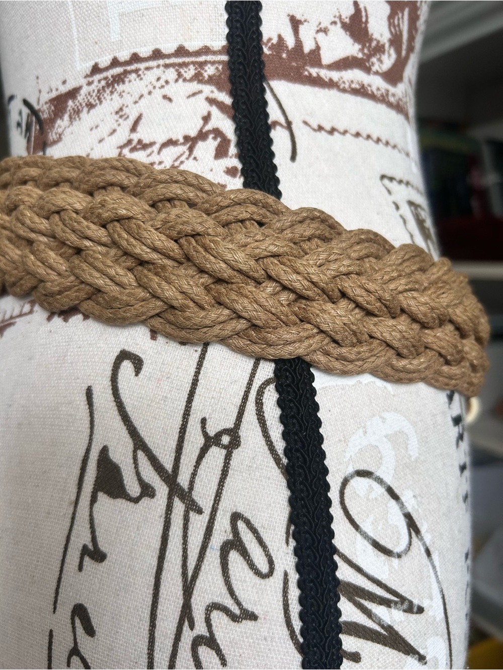 Vintage Marjorie Baer Muti-Media/Metal Boho Woven Fiber Belt - Picture 5 of 9
